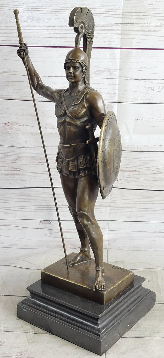 Greek Hero Achilles Warrior Bronze Sculpture Statue by Johannes Gotz