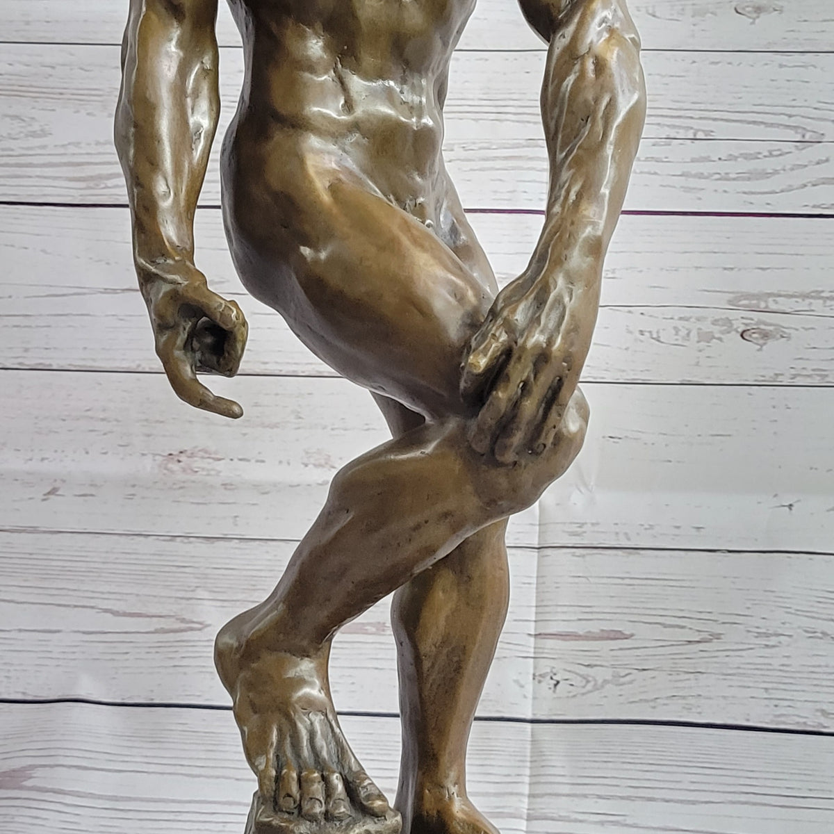 Adam (1881) by Auguste Rodin - Bronze Sculpture Statue on Marble Base ...