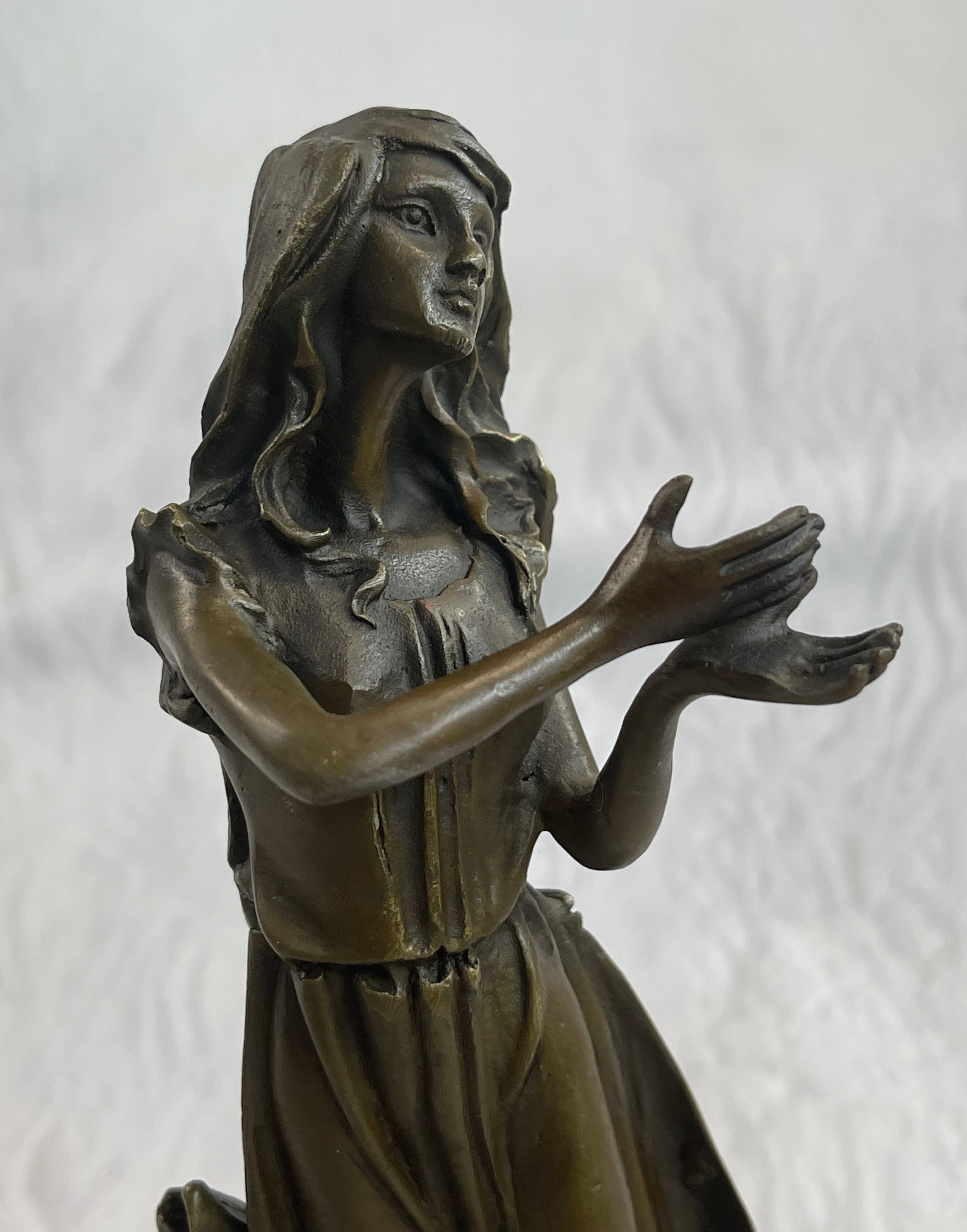 Abstract Modern Art Face over Hand by Italian Artist Mavchi Bronze  Sculpture Art