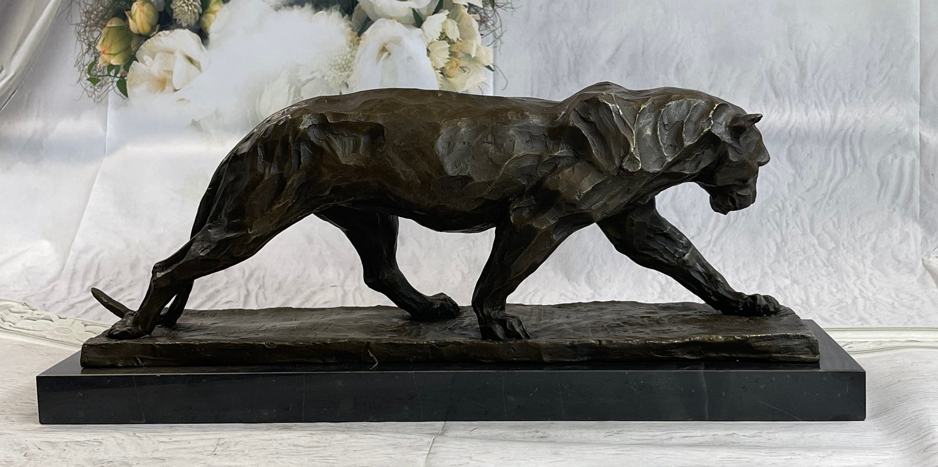 Bugatti Tiger Bronze Statue Intricately Detailed Wildlife Figure for  Discerning