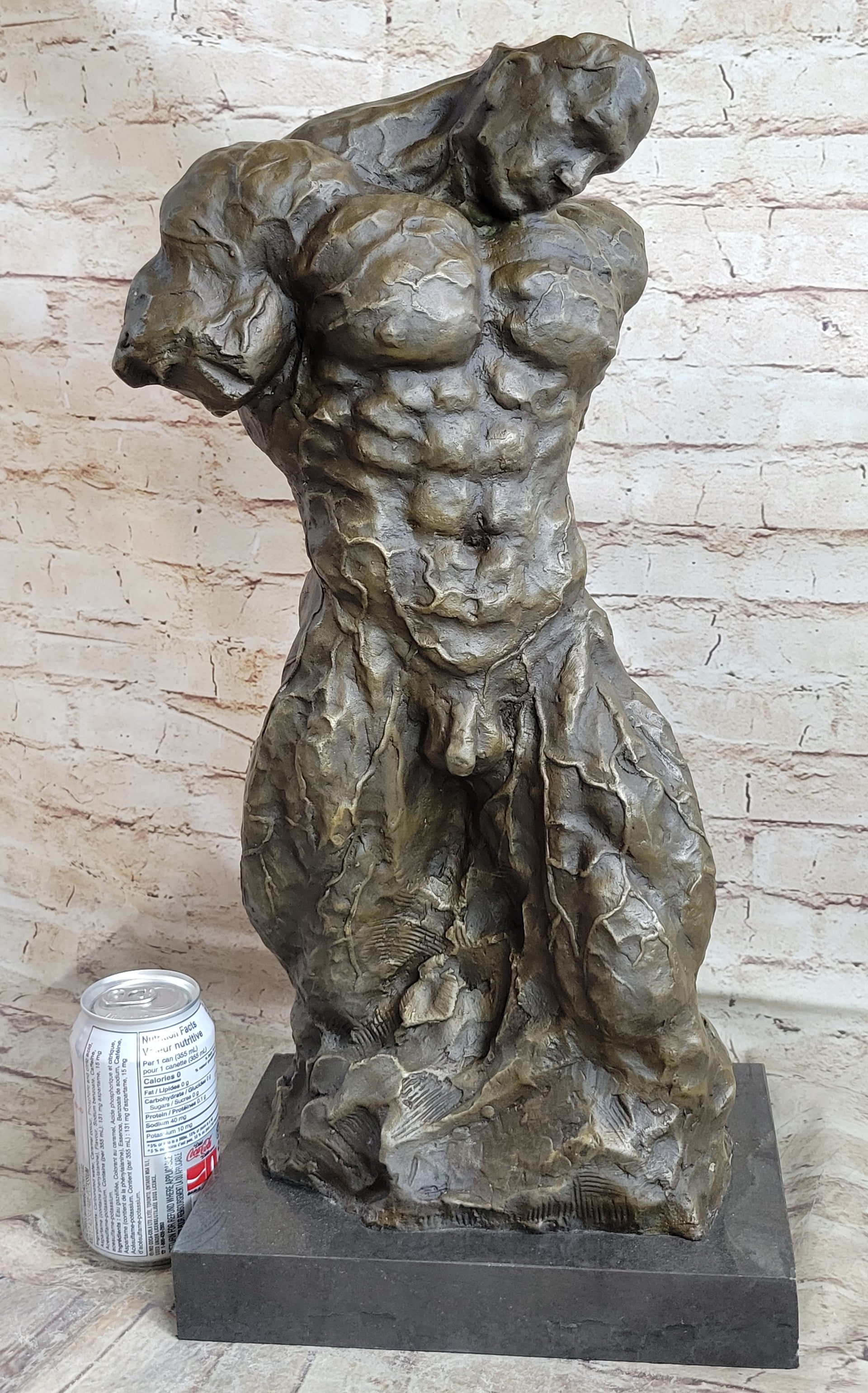 Muscular Nude Male Figure Abstract Surreal Bronze Statue Sculpture Ori muscular-nude-male-figure-abstract-surreal-bronze-statue-sculpture-ori