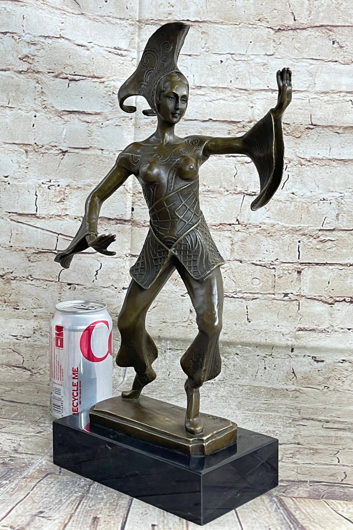 Signed Bronze Sculpture Art Deco Dimitri Chiparus Footsteps Figurine 3 ...