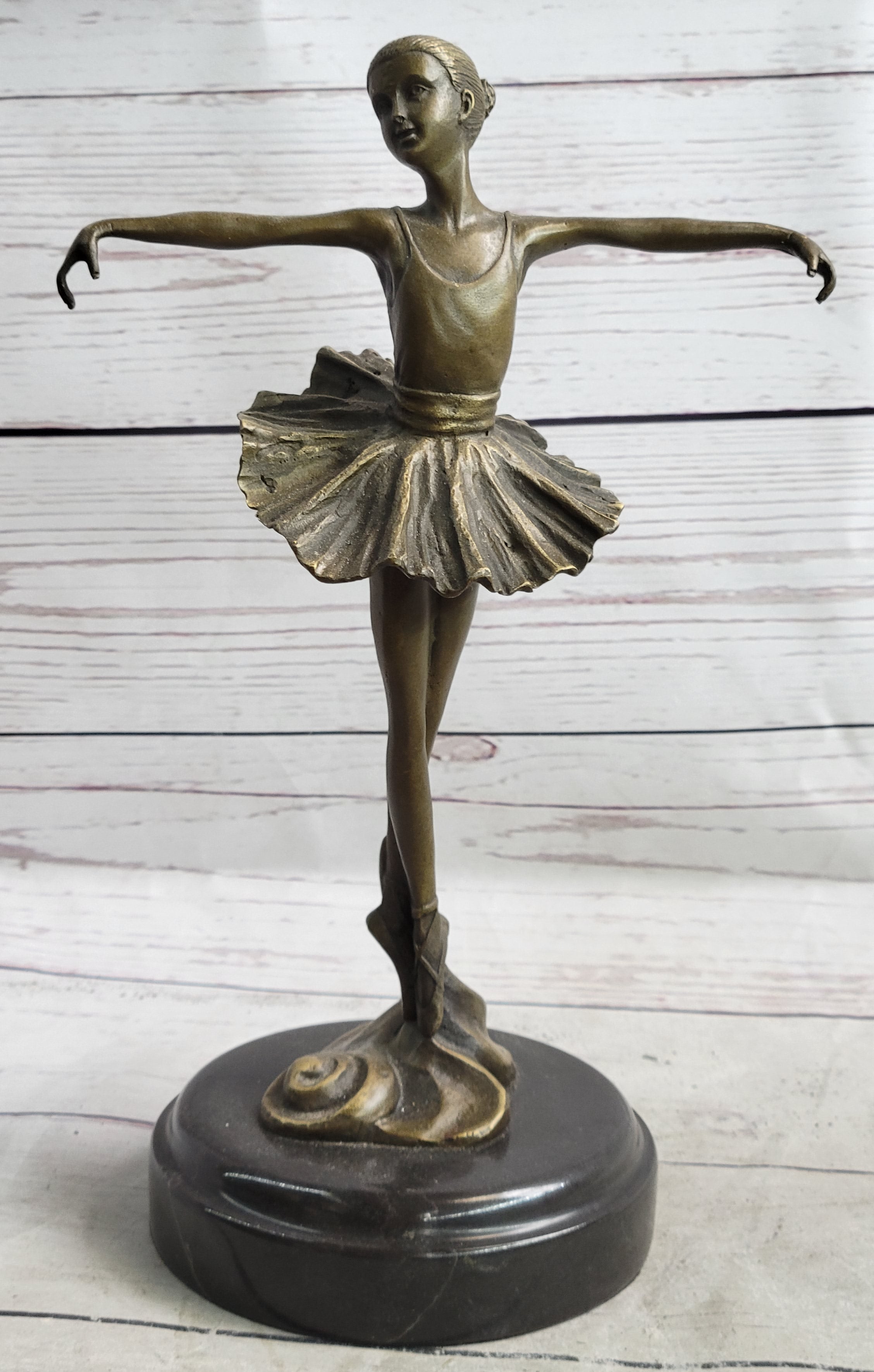 Prima Ballerina Dancer Girl Figure Trophy Statue Sculpture On Marble B ...