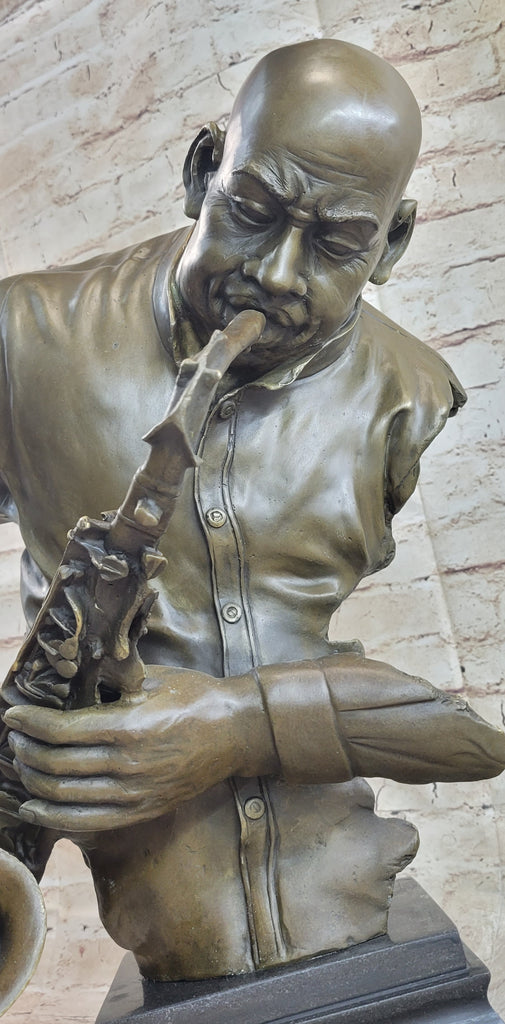 Harlem Jazz Man Saxophonist African American Black Saxophone Player Br Bronzhaus