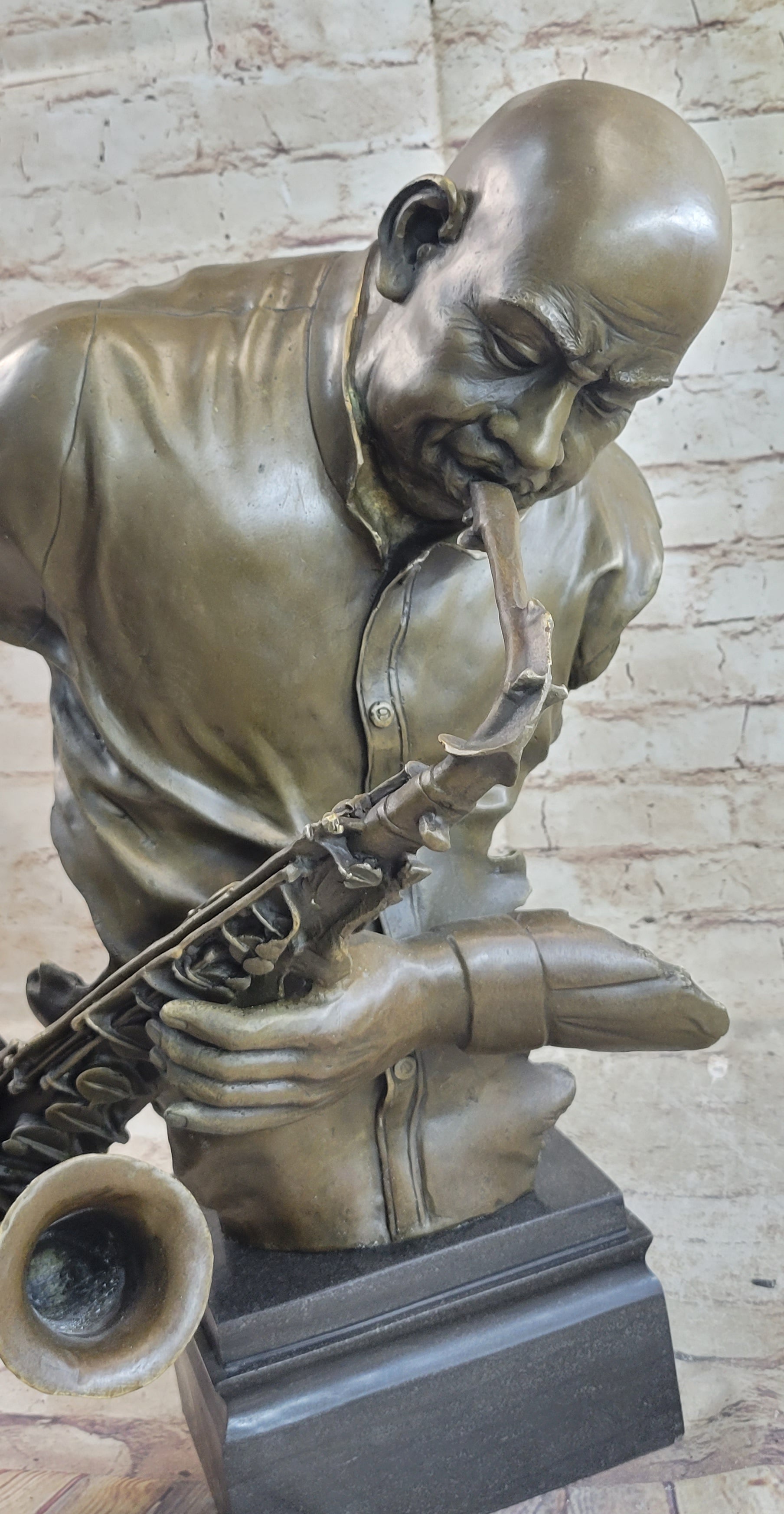 Harlem Jazz Man Saxophonist African American Black Saxophone Player Br Bronzhaus