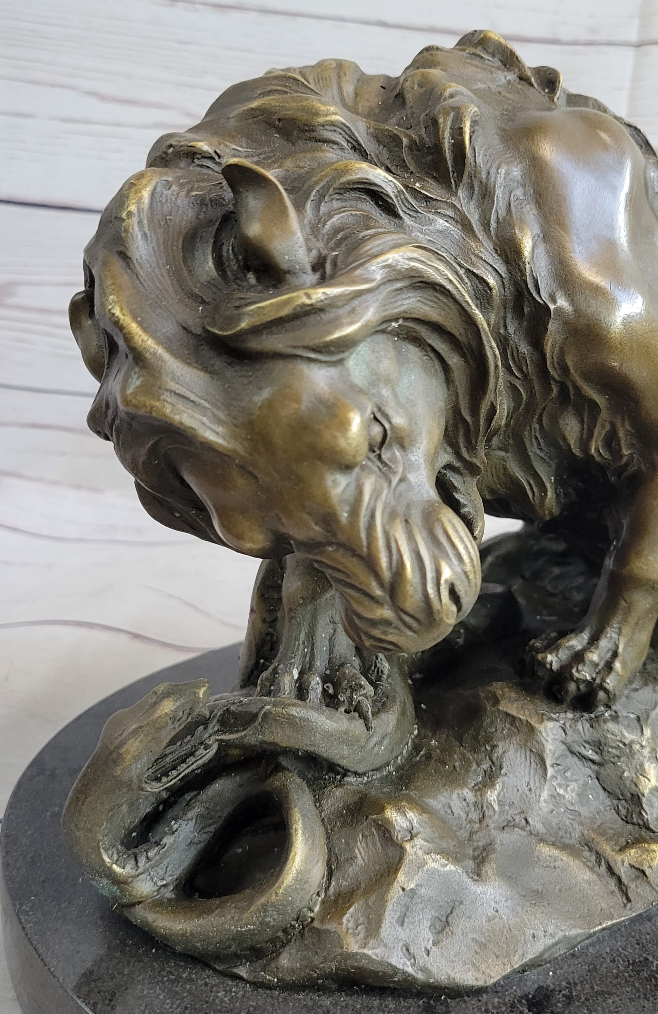 メーカー包装済 Kunst Kunst ＆ Ambiente Lion A Bronze Bronze Signed