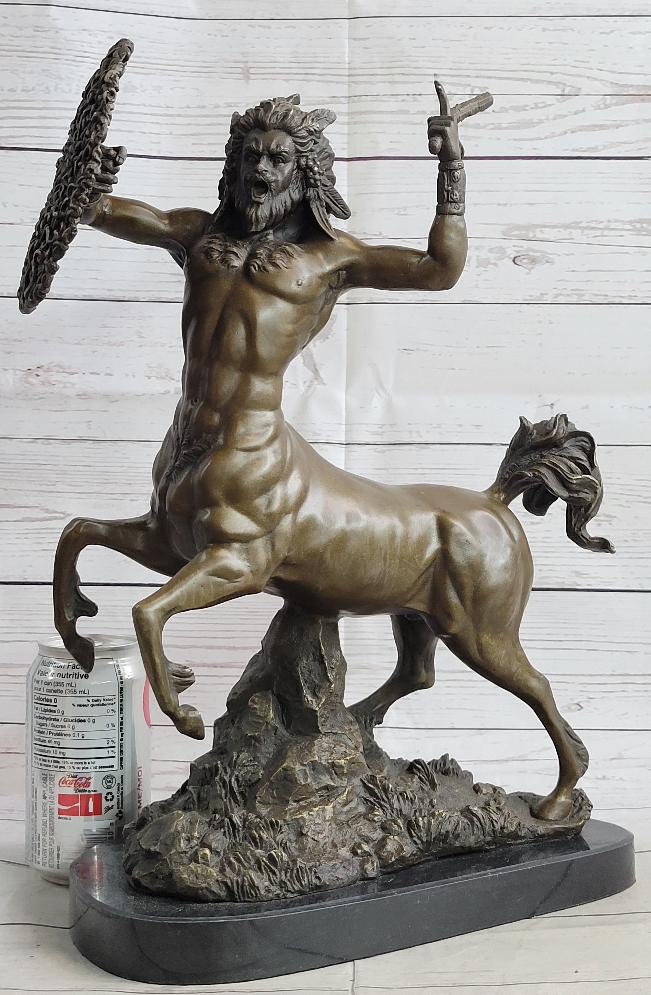 Statue. bronze centaur sculpture silver trinket. 25-35 cm Greek mythology. Home accessory. showcase centaur decor ornament buy