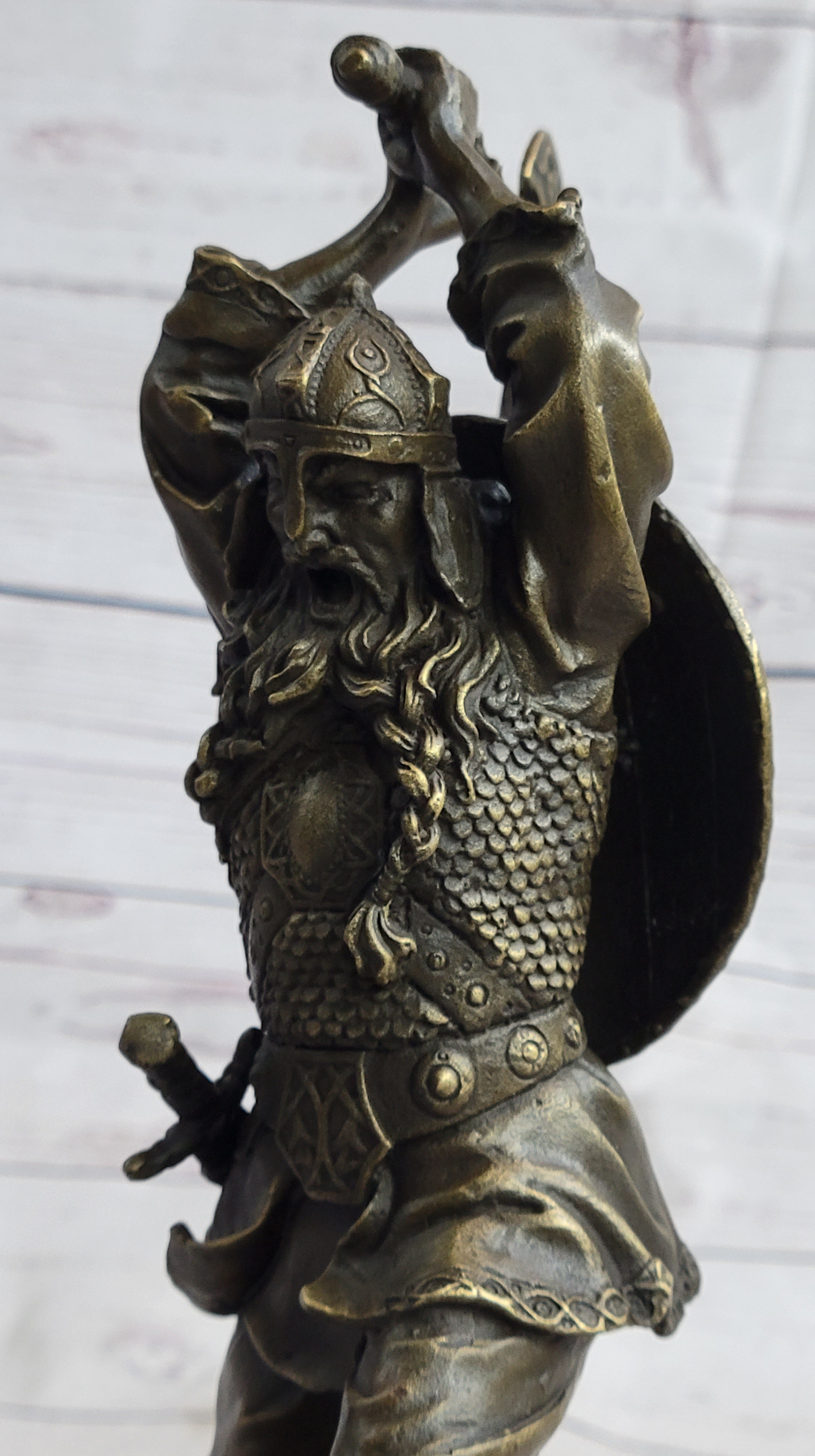 Viking Shieldmaiden Bronze Finished Statue Norse Mythology 