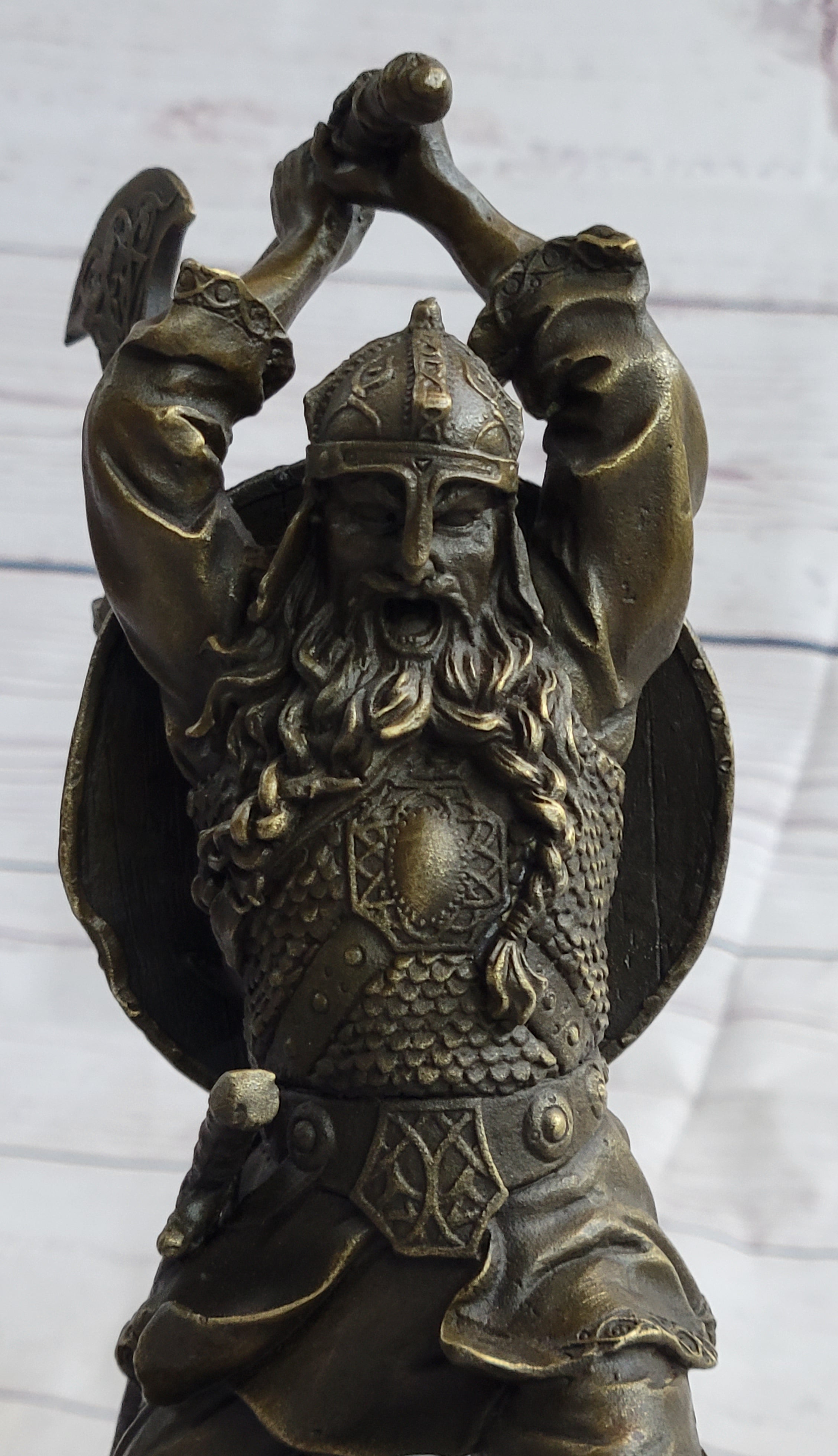 9 Odin Bust with Ravens Viking Norse Mythology God Statue Bronze