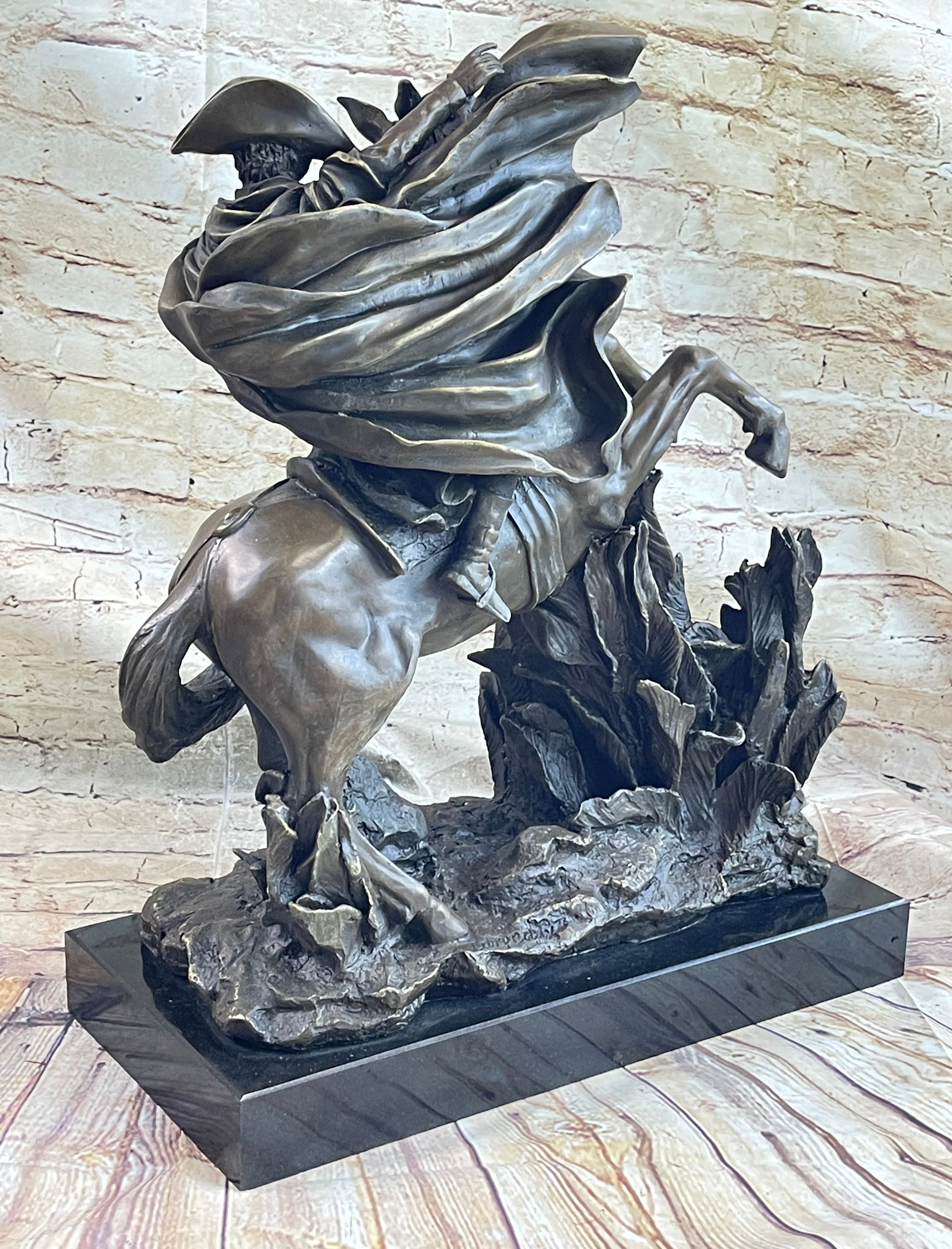 Napoleon Bonaparte Crossing the Alps Sculpture 2024 Artwork Historic Figure Art deco