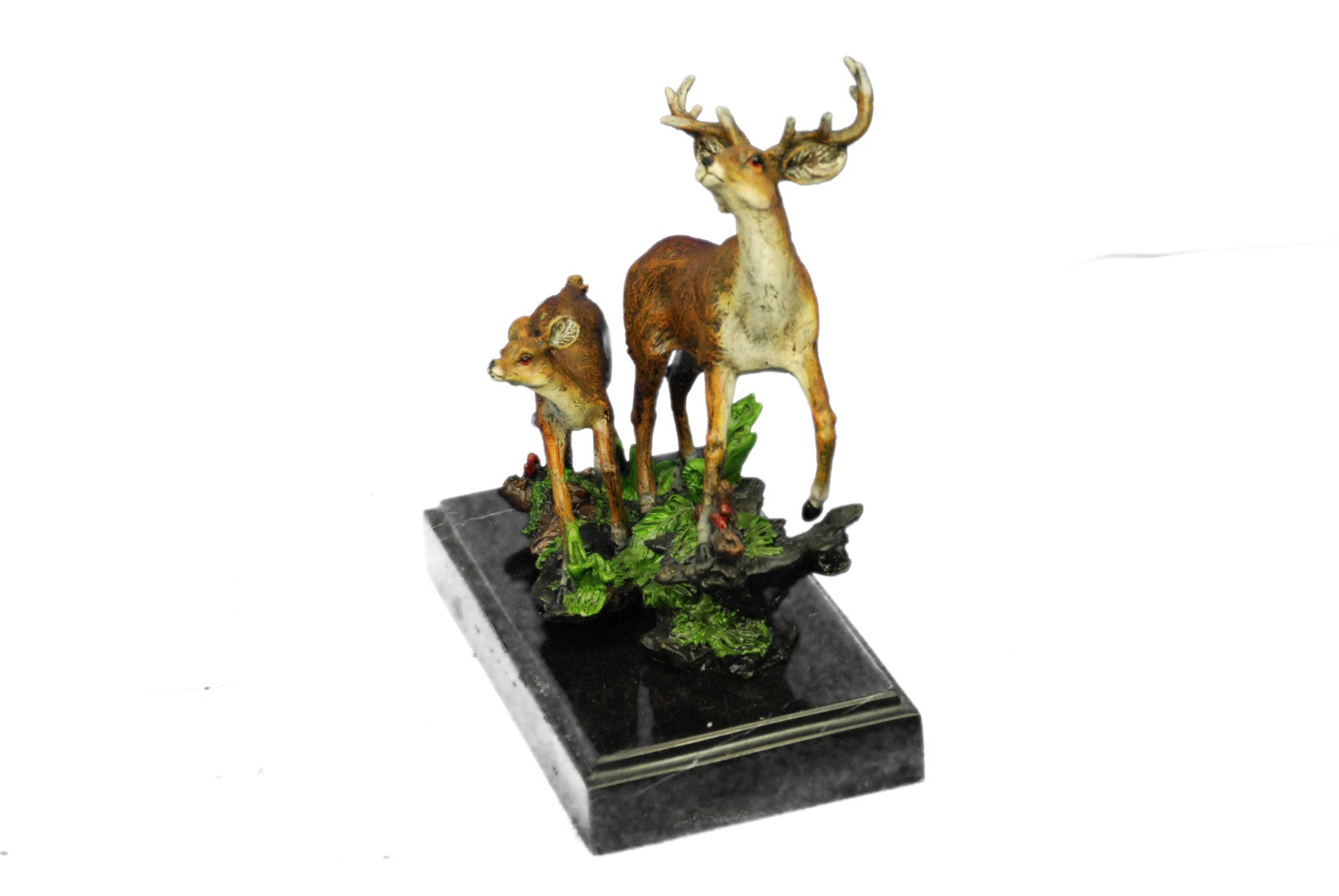 Bronze Sculpture Deer Fawn Stag Buck Family Decor Statue Figurine Figure  Decor